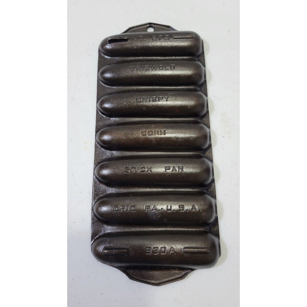 Vintage 7-Stick Cast Iron Griswold Crispy Corn Stick Pan No. 273/930A-Erie, PA